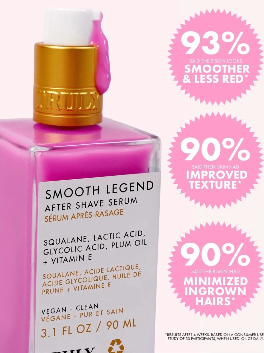 Truly Smooth Legend After Shave Serum~Full Size~3.1 fl oz/90 mL.~Glass Bottle